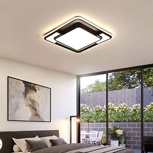 Lysldh LED Flush Plush Mount Filing Light Feature Black Dammable тавански ламба за кујна спална соба дневна соба