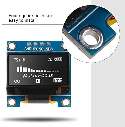 MakerFocus 4PCS I2C OLED 0,96 инчен OLED Display Module IIC SSD1306 128 64 LCD White со Du-Pont Wire 40-пински женски до женски за Ar
