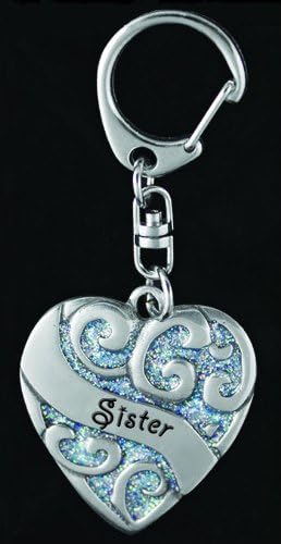Катедрална уметност (Abbey & Ca подарок Сестра срце срце искри Декоративен клуч прстен, една големина, сребро
