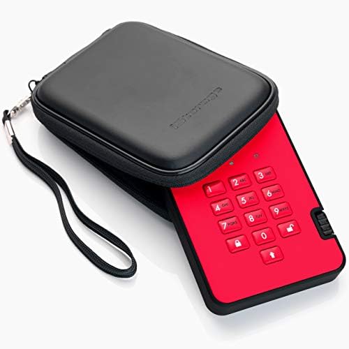 iStorage diskAshur2 HDD 5TB црвено - Безбеден пренослив хард диск-заштитен со лозинка, отпорен на прашина и вода, пренослив,