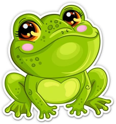 Симпатична жаба со цртан филм - 12 винил налепница водоотпорна декларација