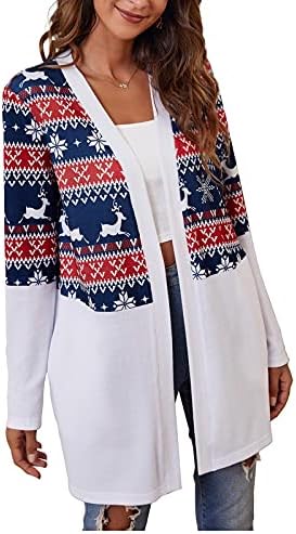 Ноќна блуза за жени Зимски колк со долг ракав Дополнителен долг џеб врвот на врвот на печатење со удобност од полиестер без јаки