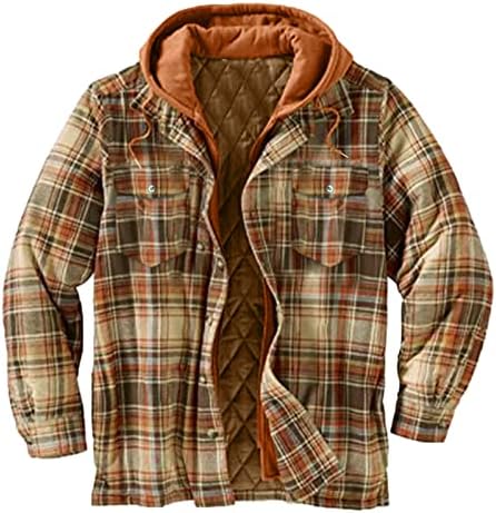 Фланел јакни за мажи копче надолу зимски палта за мажи термички ватирани обложени фланели кошули карирана јакнаZ5
