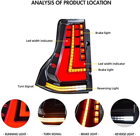 TT-ABC LED Опашка Светла За Lexus GX460 2010-2023 &засилувач; Тојота Прадо 2010-2021 Со Start Анимација DRL Задни Додатоци Ламба Собранието