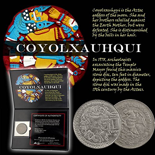 Којолксаухи: Божицата На Месечината На Ацтеките Монета На Мексико Во Папка Со Потврда За Автентичност-1982 Мексико 50 Пезоси