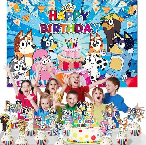 ОСВЕТЛЕНА ЗОРА 25 ПАРЧИЊА Сина Торта За Кучиња Кекс Украси Од Врвот Цртан Филм Куче Среќен Роденден Материјали За Деца Партија