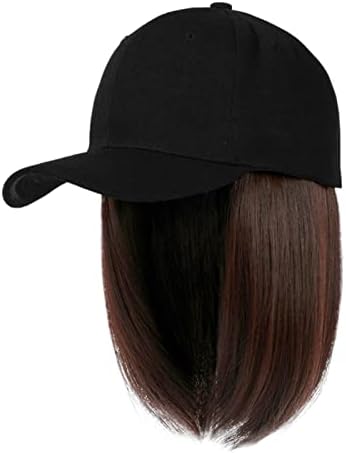 Јолај обична жена девојка бејзбол капа со екстензии за коса директно кратко прилагодлива отстранлива перика капа