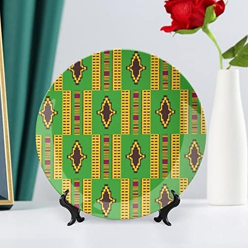 Африкански Печатење Анкара Шема Декоративна Плоча Керамички Плочи Ѕид Виси Декор Со Дисплеј Штанд За Домашна Канцеларија Украс