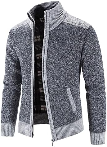 Ymosrh Менс модни јакни есенски зимски џемпер џемпер стојат јака кардиган врвови џемпер блуза палто јакни