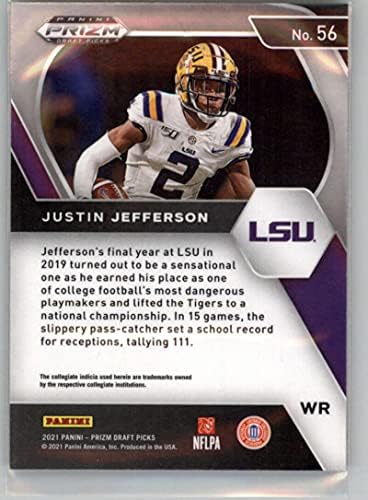 2021 Panini Prizm Draft Picks #56 Justin Jefferson LSU Tigers Football Trading Card