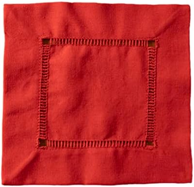 Црвена крпа коктел салфетка со Дешиладо, 8 x 8, сет од 4