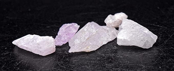 HQRP 14.5CT 5PCS Clear Pink Spodumene Kunzite груби камења поставени природни пенливи проucирни скапоцени камења минерали суровини