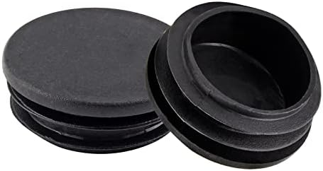 Uenhoy 30 парчиња 1-1/2 Тркалезни пластични приклучоци Вметнете црни капаци на цевки за цевки за тркалезни цевки, нозе на столици