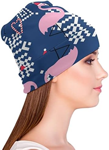 Бајкутуан Божиќна Капа Фламинго Печатење Капи Од Грав За Мажи Жени Со Дизајни Капа На Черепот