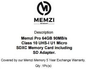 MEMZI PRO 64GB 90MB / S Класа 10 Микро SDXC Мемориска Картичка СО SD Адаптер и USB Читач За Blackview BV6800 Pro, BV9500 Pro, BV9500, A20