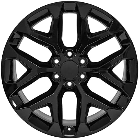 OE Wheels LLC 22 инчи бандажи се вклопува пред 2019 Silverado Sierra Pre-2021 Tahoe Suburban Yukon Escalade CV98B 22x9 Gloss Black