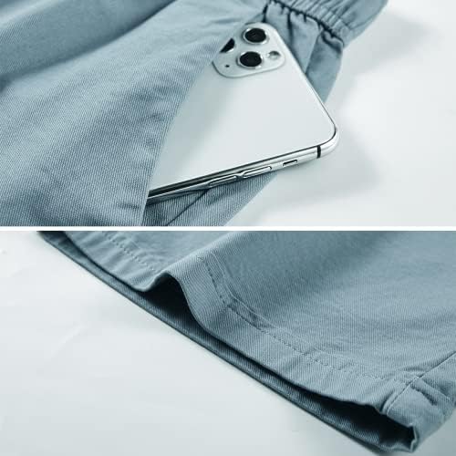 MSMSSE женски памучни шорцеви за пешачење со еластична половината за влечење меки џебови Обични шорцеви