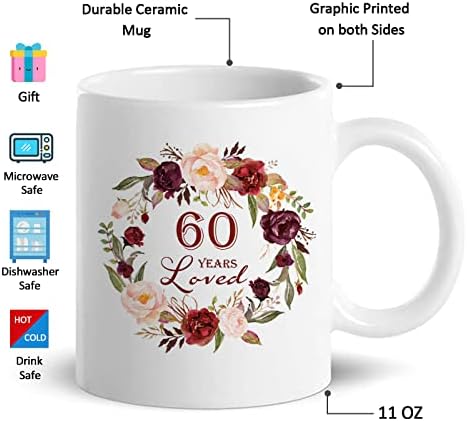 60 -ти роденденски подароци за жени, смешна 60 -годишна чаша за кафе, 1962 година 60 -ти роденденски чаши за неа, мама, тетка, сопруга, пријател,