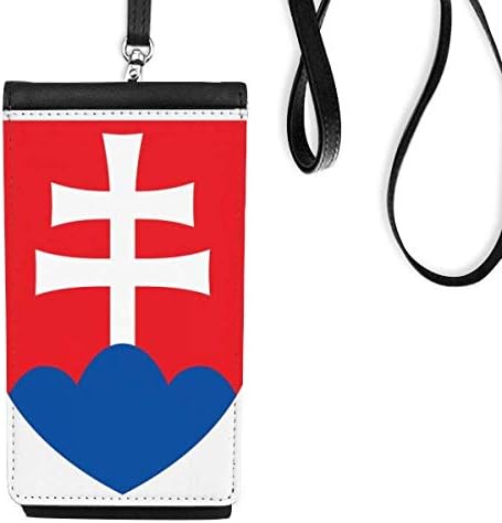 Словачка Европа Национален амблем Телефон Телефон Паричник чанта што виси мобилна торбичка црн џеб