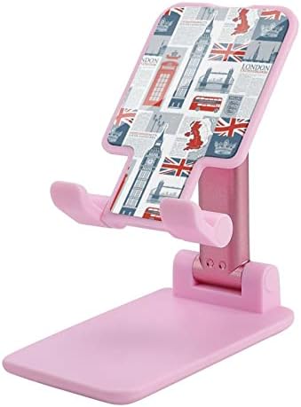 Тема на Велика Британија и Лондон британско знаме Прилагодлив мобилен телефон Стенд за преклопливи преносни таблети држач за