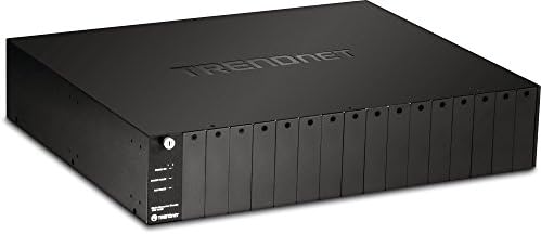 Trendnet 16-Bay Влакна Конвертор Шасија Систем, Топла Замена, Домување за до 16 Tfc Серија Медиуми Конвертори, Брз ETHERNET RJ45, RS-232, SNMP