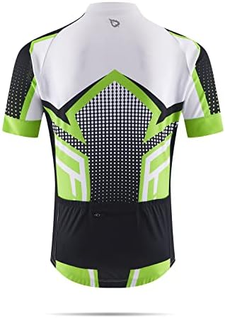 Baleaf машки велосипедски дрес со кратки ракави кошули со велосипеди 4 џебови за велосипедисти врвови со целосна поштенска облека
