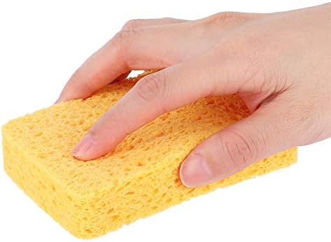 Миење на сунѓерска крпа p-up sponges алатки за чистење на целулоза додатоци за прибор за јадење кујна жолта 3 парчиња
