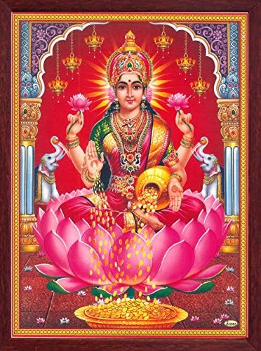 HandicraftStore Lakshmi, моќ на пари за сликање на пари и просперитет во рамка за занаетчиска рамка, мора засекогаш дома / канцеларија /