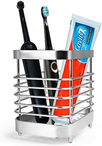 Држач за четкичка за заби, Gtrccor од не'рѓосувачки челик за заби за заби за заби за бањи, мултифункционално решетка за складирање