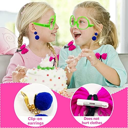 Havagdtm 18 парчиња зелени тркалезни очила рамка без леќи за волшебници и сини обетки за клип-точки со цвеќиња од виолетова рамо за девојки облекуваат додатоци за косту?