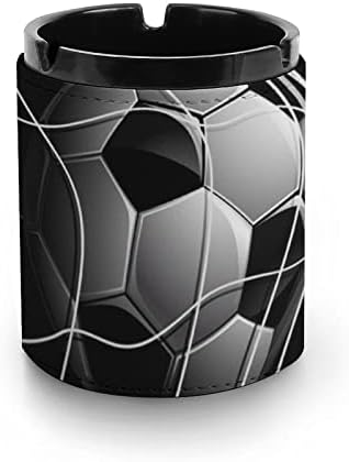 Фудбалска топка на црна кожа пепелник модерни фиоки за пепел за украси за домашна канцеларија