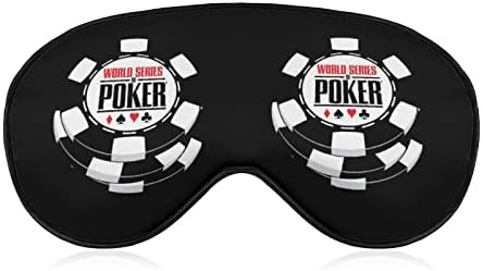 Смешна станица WSOP покер мека маска за спиење за очи за спиење за слепите врски совршени блокови светлина со прилагодлива лента