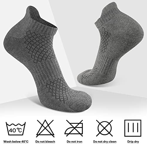 Cooplus mens памук чорапи атлетски перничиња за атлетски перничиња кои трчаат чорапи за мажи влага за дишење на 6 пара