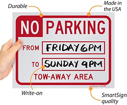 SmartSign „Без паркирање од донаума за набавка“ знак за напишување | 9 x 12 полистирен