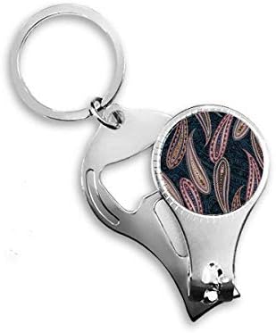 Лист цвет Апстрактна риба класична шема за нокти, нокти прстен клуч за шишиња со шишиња со шише, клипер