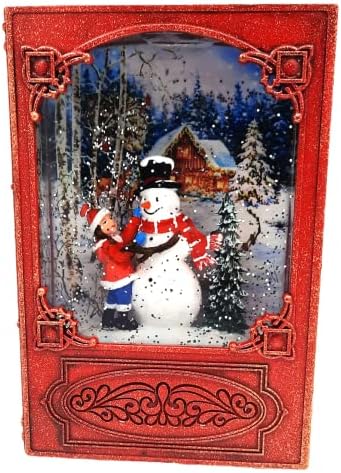 Герсон запали 7,6 инчи Божиќен фенер Снежен свет со континуиран вртливиот сјај- снежен човек