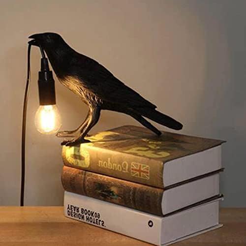 Аримис Кроу Табела за ламба Реална смола птица Едисон Табела за ламба Среќа Кразна Светилка E12 LAMP LAMPER креативно уникатно декорација