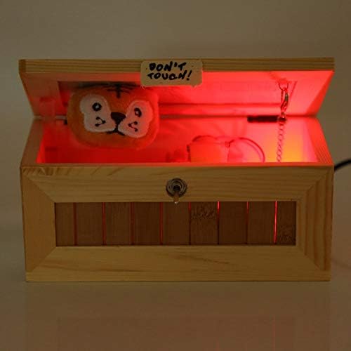 USB Дрвена електронска кутија играчка, смешен интерактивен подарок за олеснување на стресот со симпатична тигар, компатибилен со лаптоп