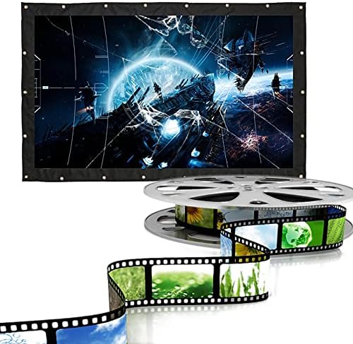 Проекција Проектор на екранот платно 200 инчи 16: 9 wallид монтирање на филм на филм на отворено филмски проектор Проекција на екранот завеса