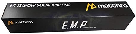 Matthro 4XL EMP Full Desk Gaming Gaming Pad, огромна преголема гигантска рампа на глувчето, продолжена црна мазна ткаенина ткаенина