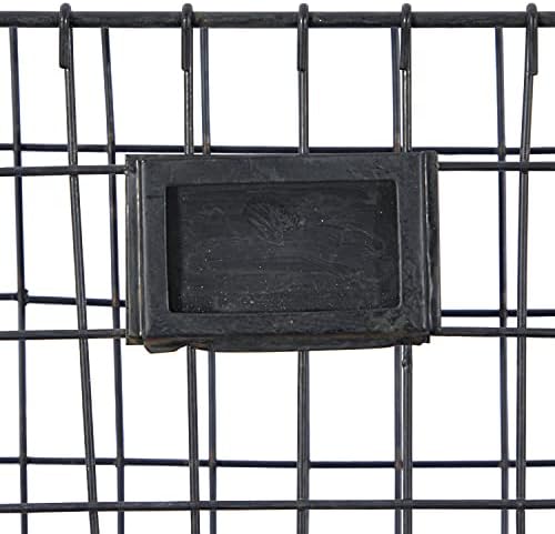 Деко 79 Метал правоаголник Списание држач за решетки со суспендирани корпи и слот за етикета, 16 x 3 x 28 , црна