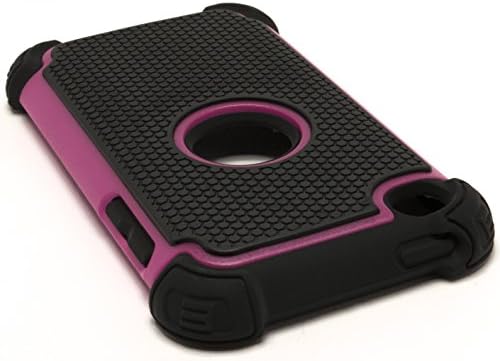 BASTEX HYBRID ARMOR CASE за Apple iPod Touch 4, 4 -та генерација - Hotешка розова+црна ** Вклучува заштитник на екранот **