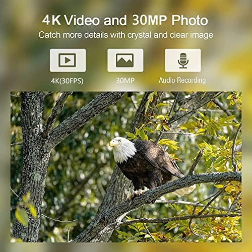 Камерата За патеки Испраќа Слики До Мобилни Телефони, 30mp 4k WiFi Камера За Игри Со Активирано Движење За Ноќно Гледање 0,2 s Активира