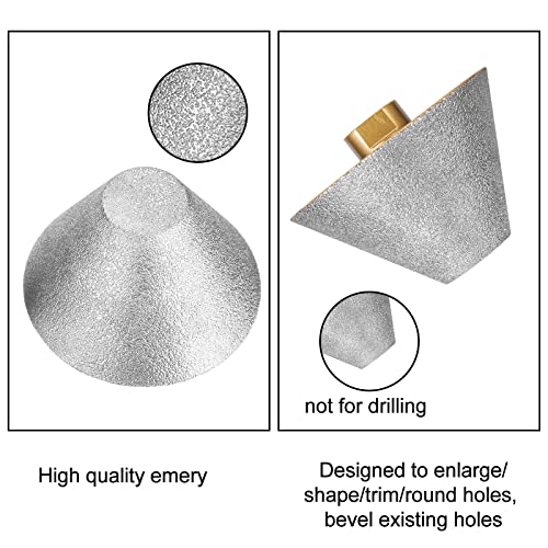 OCGIG Diamond Beveling Chamfer Bits Diamond Counters Shaters Prib Bits 82mm, за зголемување на обликувањето на полирањето и исекувањето на постоечките дупки во порцевалилна тула гранит керамички м?