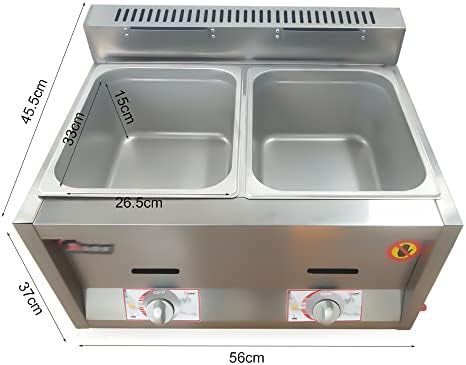 6L Комерцијален гас длабоко пржено премачкување на храна потопла ресторана пареа табела 2-тава гас за греење садови за ресторан дома кујна