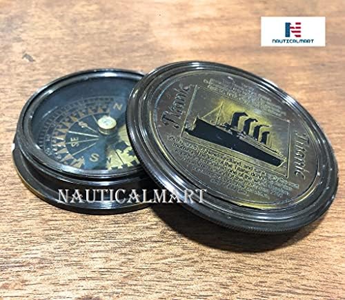 Месинг џеб компас поморски титаник антички стил врежани романтични идеи за подароци за него/нејзин - сопруги подароци од сопруга, за мажи