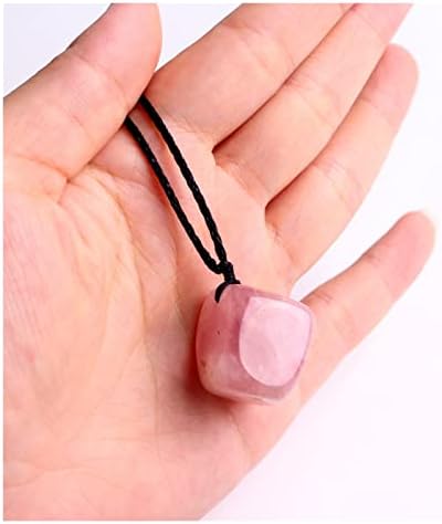 Heeqing AE216 1PC Природен кристал полиран квадратен камен приврзок аметист агтрин лазурит ѓердан со палто за лекување на декор за лекување