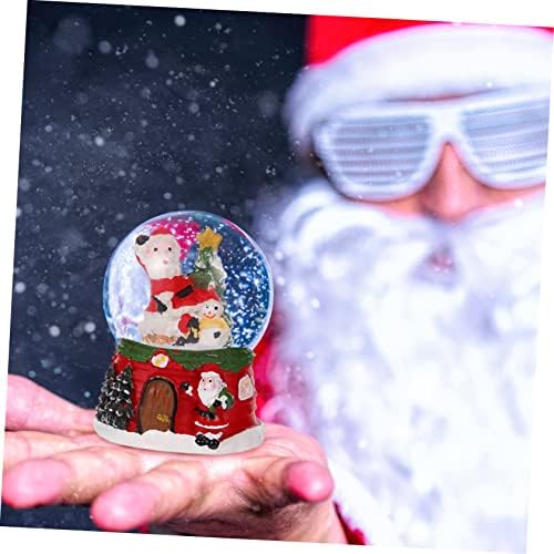 Pretyzoom 2 парчиња Божиќна кристална топка Рождество Снежен глобус Дедо Мраз снег Глобус стакло Снег глобус Божиќна вода Снег глобус кристална