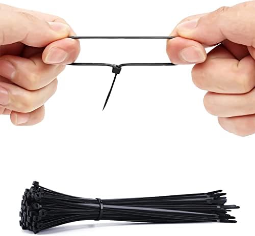 Врски со поштенски кабел, 200мм*2,5 мм - тешки црни врвни врски со врвни врски со врски со врски за затворен и на отворено