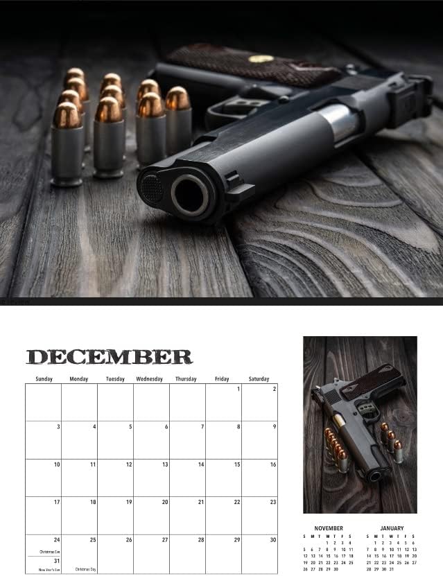 2023 Календар на wallидни календари на пиштоли - 16 месеци
